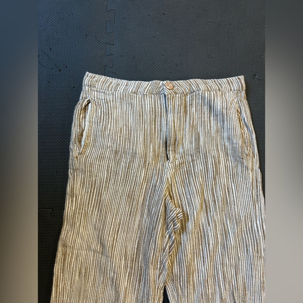 Free People Marta Yarn Stripe Dyed Trouser Pants size 4 100% cotton - Picture 3 of 12